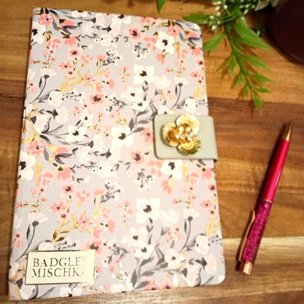 Badgley Mischka Pastel Floral Journal with Crystal Accent